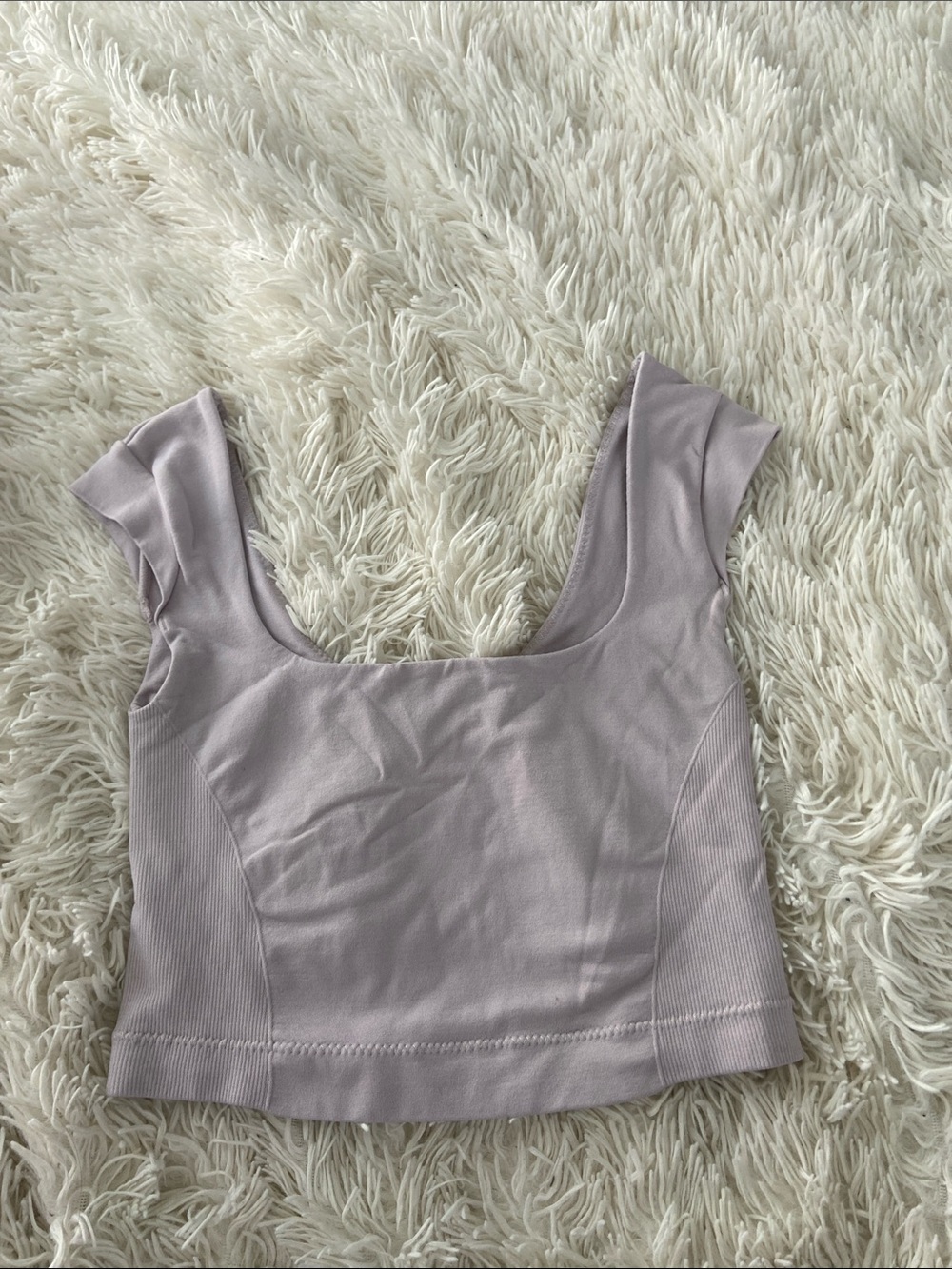 Garage Square Neck Crop Top in Light Lavender